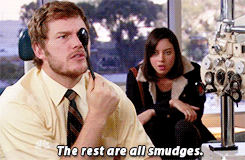 parks and recreation parks and rec andy dwyer parksedit eye exam  pannedpandawork mrbenwyatt april ludate visual exam parks and rec s04e12  tc031 holden-caulfieldlings •
