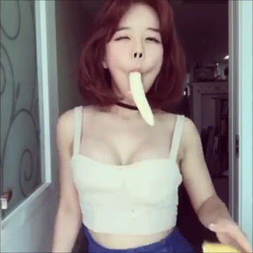 deepthroating banana Girl