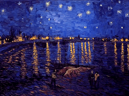 Van Gogh  la danse de Saint-Guy le soir au bord de leau - Bretzel  liquide humour noir et photos tranges